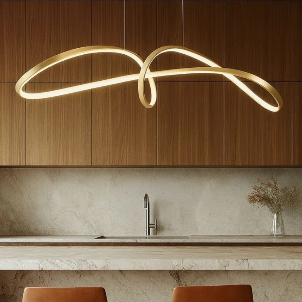 Lampadari Cucina-Maytoni curve lampadario per cucina moderna led 4000k