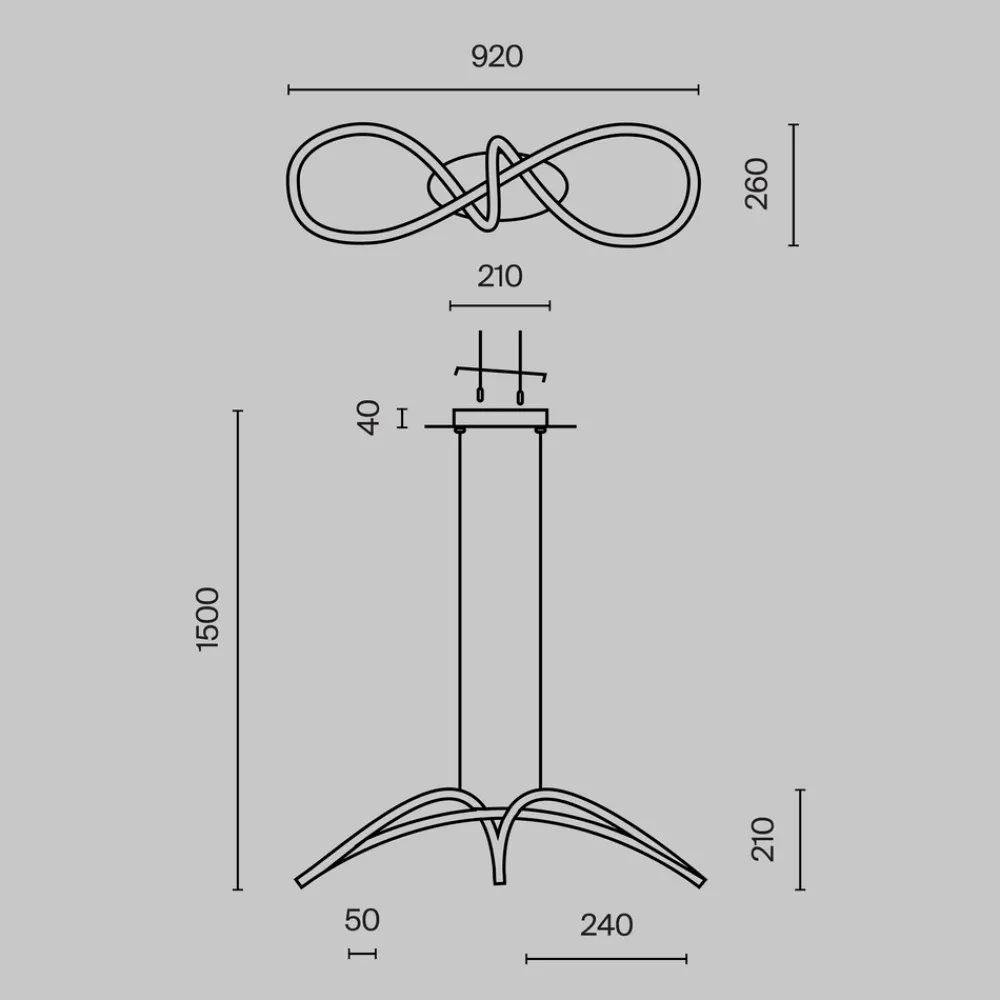 Lampadari Cucina-Maytoni curve lampadario per cucina moderna led 4000k