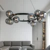 Lampadari Moderni-Maytoni dallas lampadario moderno sfere vetro fume'