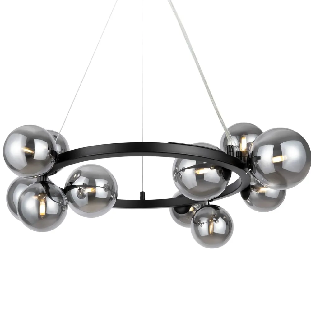 Lampadari Moderni-Maytoni dallas lampadario moderno sfere vetro fume'