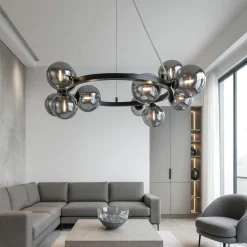 Lampadari Moderni-Maytoni dallas lampadario moderno sfere vetro fume'
