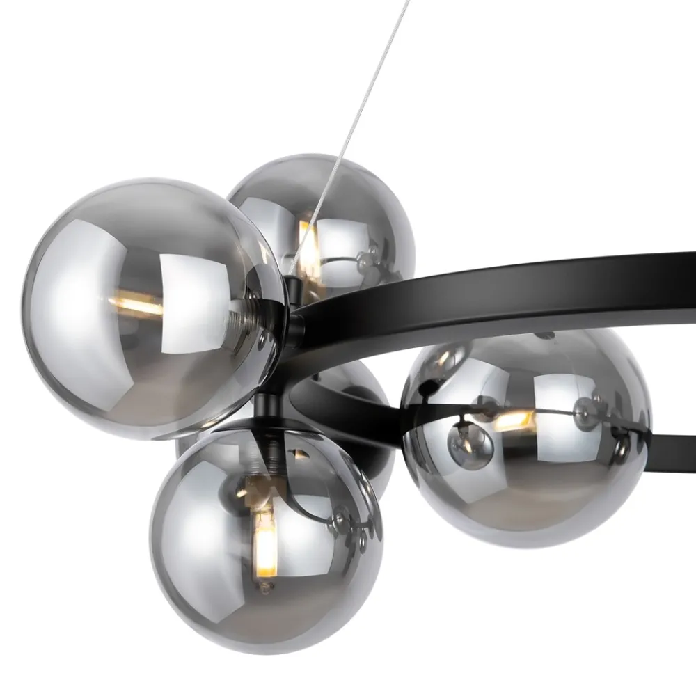 Lampadari Moderni-Maytoni dallas lampadario moderno sfere vetro fume'