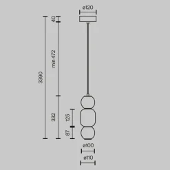 Lampade A Sospensione-Maytoni drop lampada a sospensione led 16w 3000k con sfere in vetro