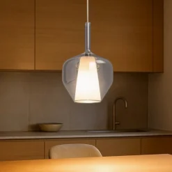 Lampade A Sospensione-Maytoni duality lampada a sospensione per isola cucina in vetro fume'