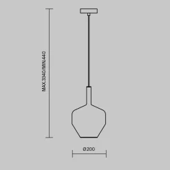 Lampade A Sospensione-Maytoni duality lampada a sospensione per isola cucina in vetro fume'