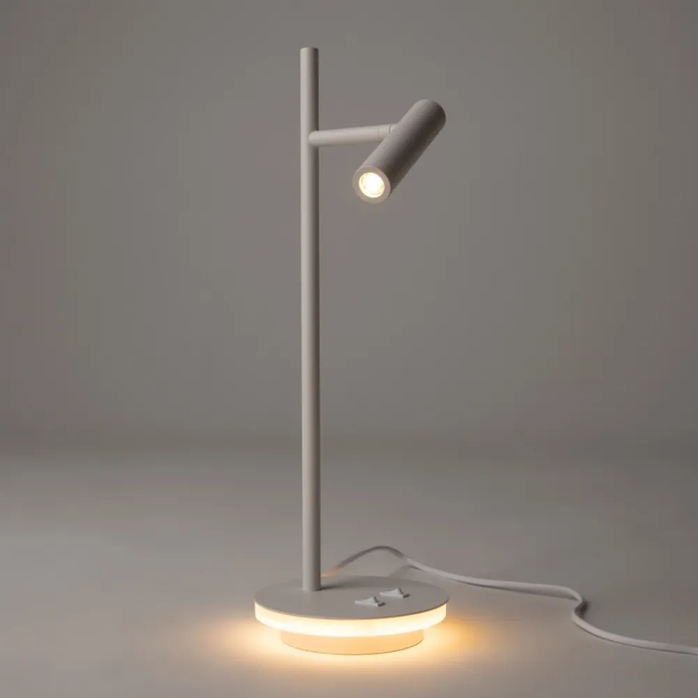 Lampade Da Tavolo-Maytoni estudo lampada da tavolo bianca moderna led 3000k