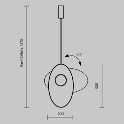 Lampadario Camera Da Letto-Maytoni evolution lampada led 9w 3000k a sospensione ultramoderna