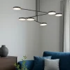 Lampadari Moderni-Maytoni fad lampadario moderno led 40w 3000k nero 6 luci