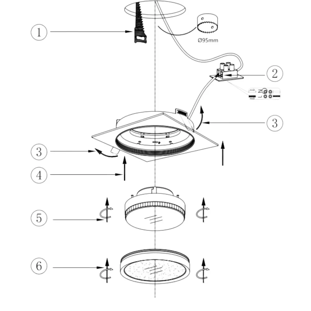 Faretti Da Incasso-Maytoni faretto da incasso a soffitto hoop bianco rotondo gx53