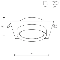 Faretti Da Incasso-Maytoni faretto da incasso a soffitto hoop bianco rotondo gx53