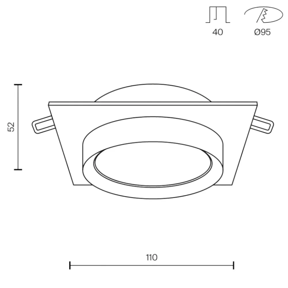 Faretti Da Incasso-Maytoni faretto da incasso a soffitto hoop bianco rotondo gx53