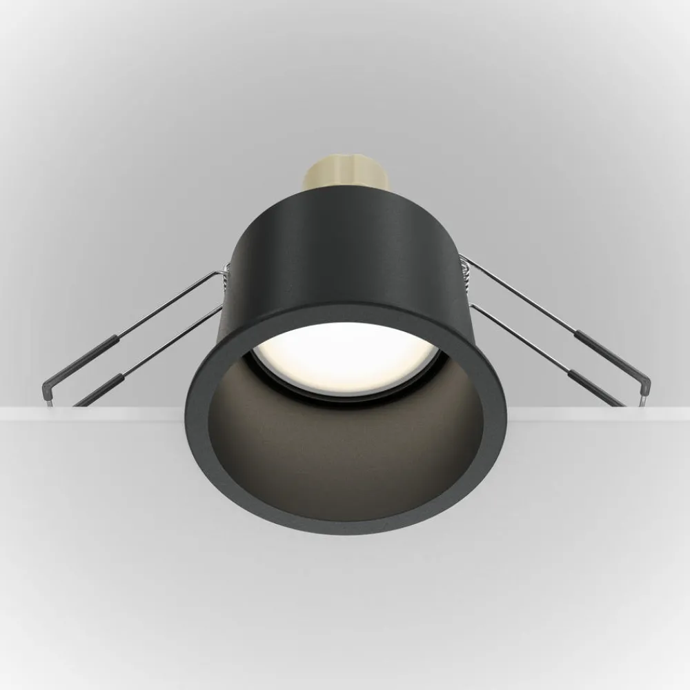 Faretti Da Incasso-Maytoni faretto da incasso a soffitto rotondo nero reif