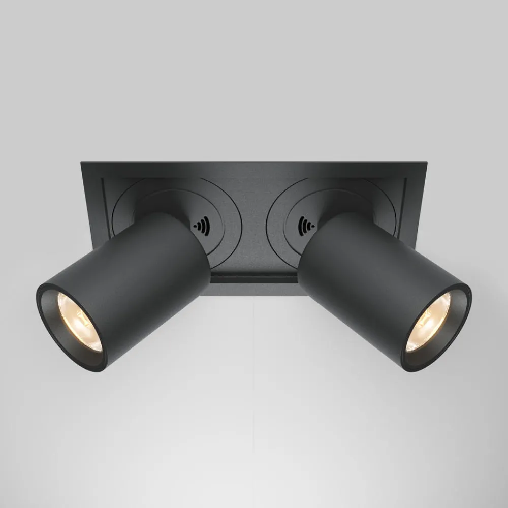 Faretti Da Incasso-Maytoni faretto da incasso nero hidden led 20w 3000k per controsoffitto