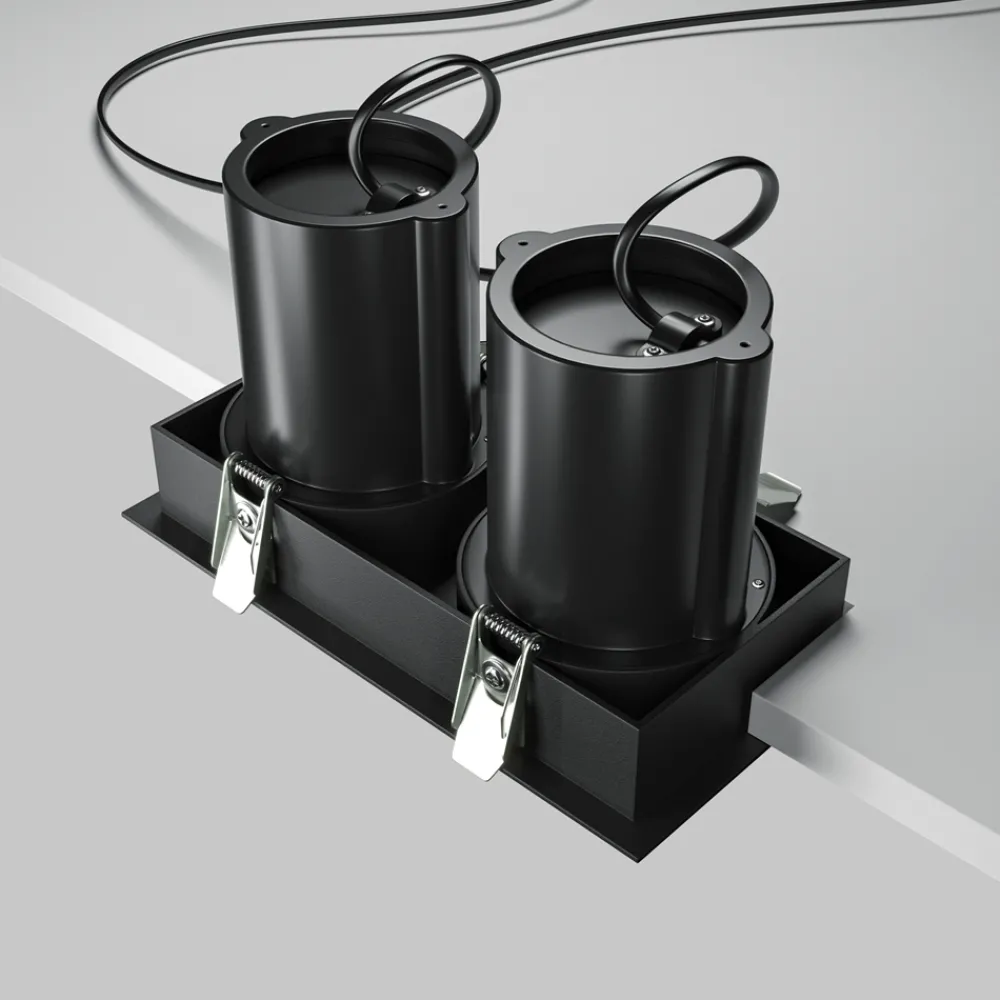 Faretti Da Incasso-Maytoni faretto da incasso nero hidden led 20w 3000k per controsoffitto