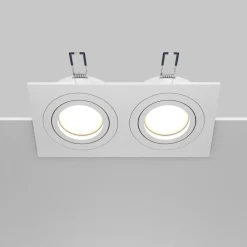 Faretti Da Incasso-Maytoni faretto da soffitto atom cestello da incasso 2 luci bianco
