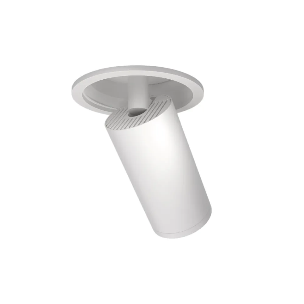 Faretti Da Incasso-Maytoni faretto focus bianco cilindro orientabile da incasso a soffitto