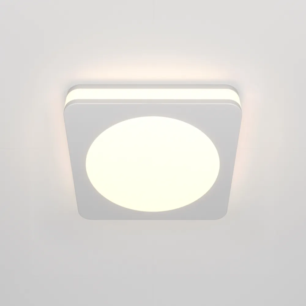 Faretti Da Incasso-Maytoni faretto phanton quadrato bianco da incasso per controsoffitto led 7w 3000k