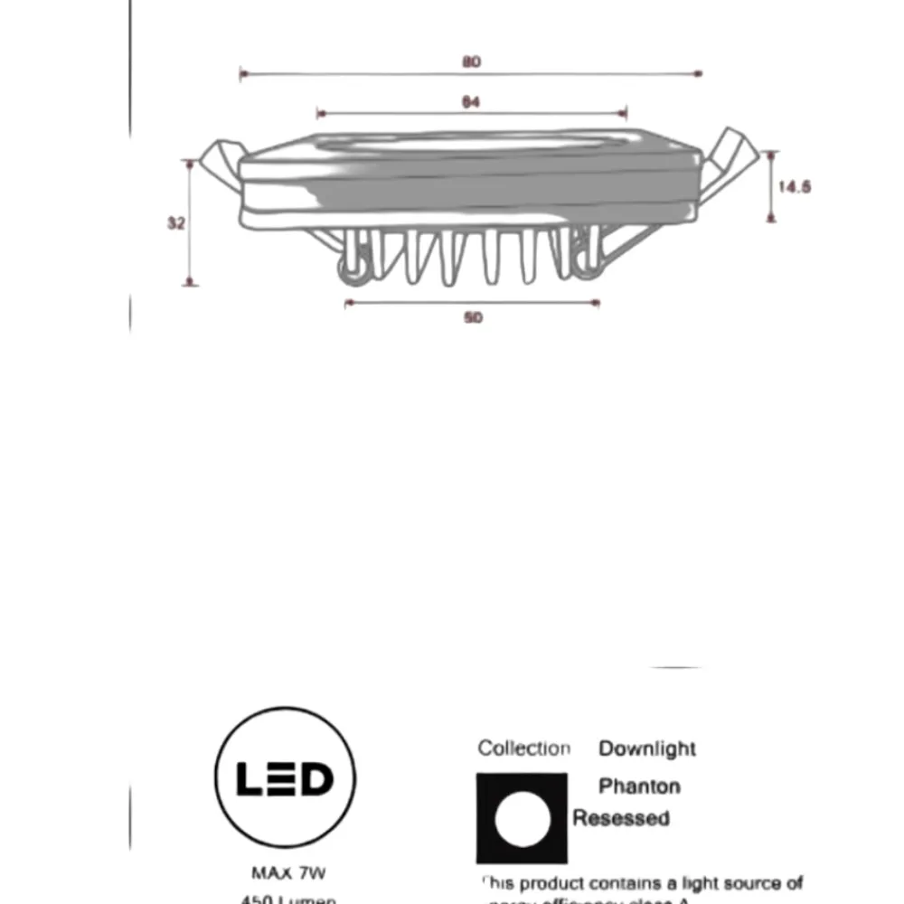 Faretti Da Incasso-Maytoni faretto phanton quadrato bianco da incasso per controsoffitto led 7w 3000k