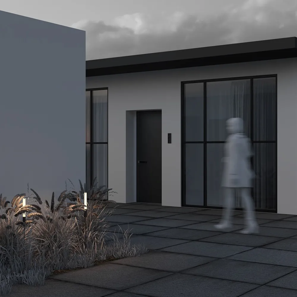 Lampioni Da Giardino-Maytoni flare lampione da giardino nero con picchetto led 3000k ip65