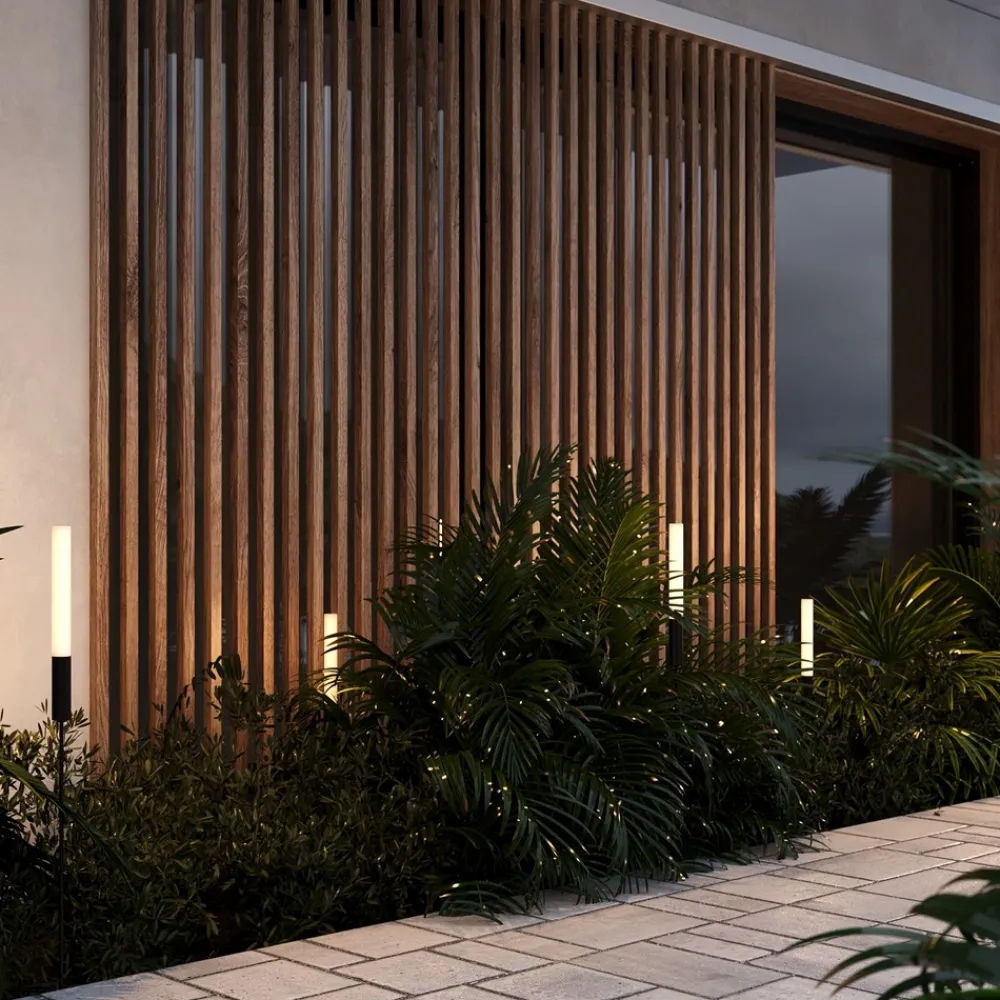 Lampioni Da Giardino-Maytoni flare lampione da giardino nero con picchetto led 3000k ip65