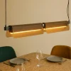 Lampadari Moderni-Maytoni flat lampadario moderno nero e ottone vetro trasparente