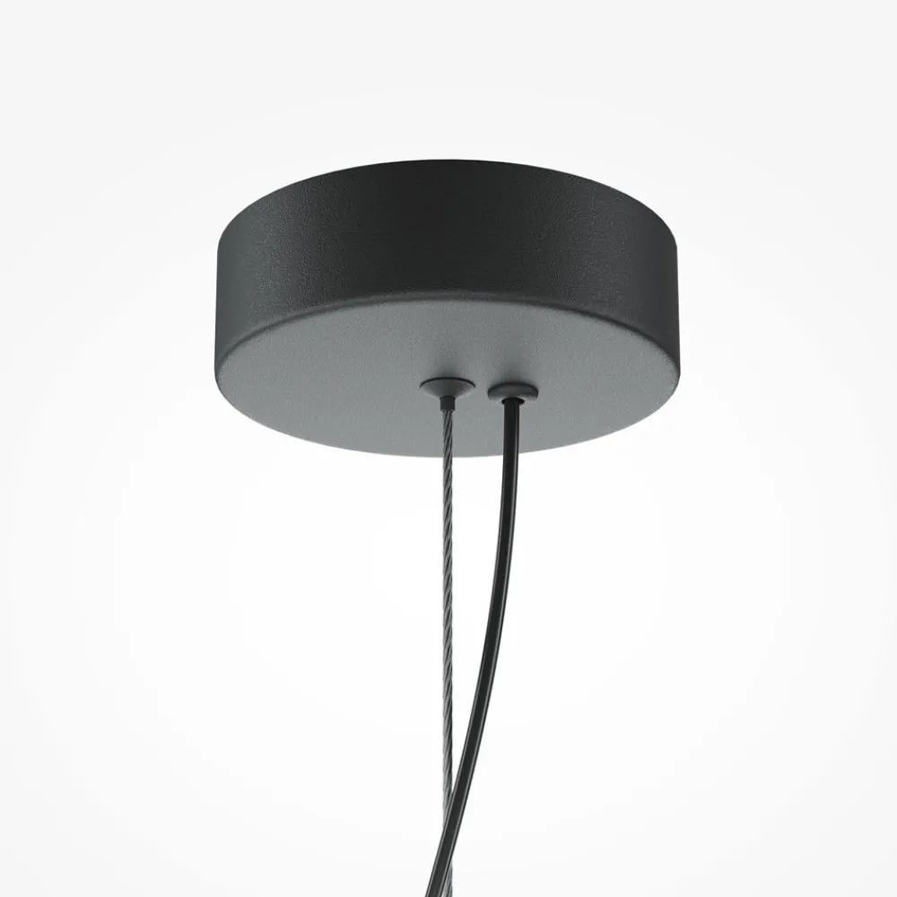 Lampadari Moderni-Maytoni flat lampadario moderno nero e ottone vetro trasparente