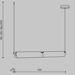 Lampadari Moderni-Maytoni flat lampadario moderno nero e oro vetro trasparente led 3000k