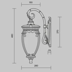 Applique Da Esterno-Maytoni fleur applique da esterno ip44 lanterna colore bronzo