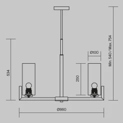 Lampadari Moderni-Maytoni fortano lampadario moderno 10 luci con paralumi cilindrici