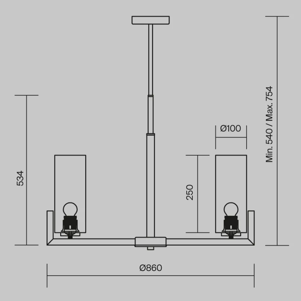Lampadari Moderni-Maytoni fortano lampadario moderno 10 luci con paralumi cilindrici