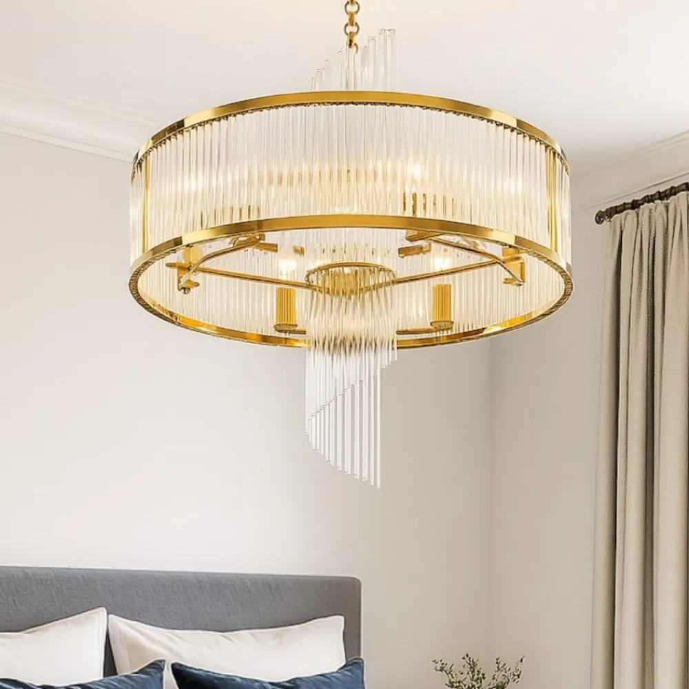 Lampadario Camera Da Letto-Maytoni frame lampadario per camera da letto in vetro lavorato con 6 luci