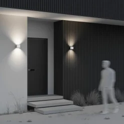 Applique Da Esterno-Maytoni fulton applique da esterno design minimal bianco led 3000k ip54