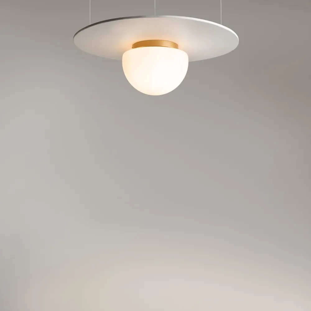 Plafoniere Moderne-Maytoni glassy plafoniera moderna bianca con portalampada in vetro