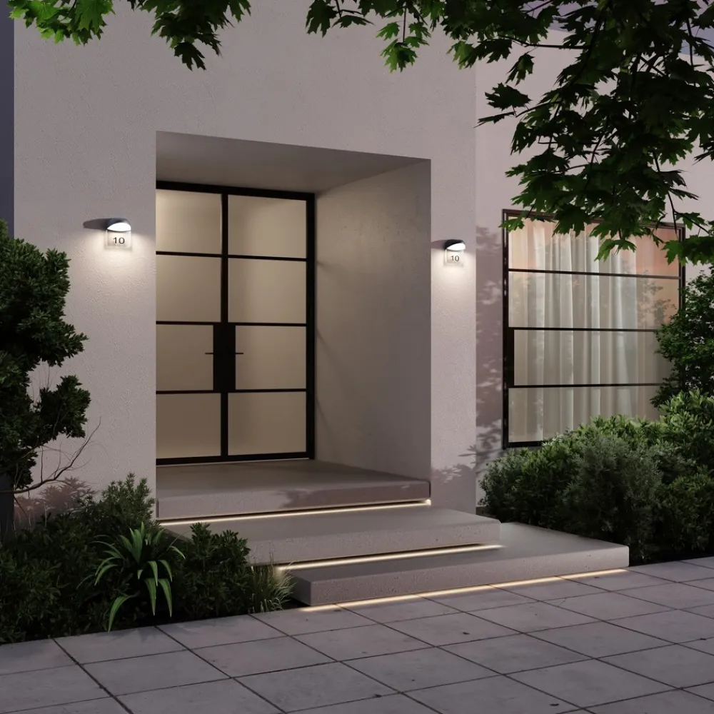 Applique Da Esterno-Maytoni gloss applique da esterno led 3000k ip65 targa segnaletica