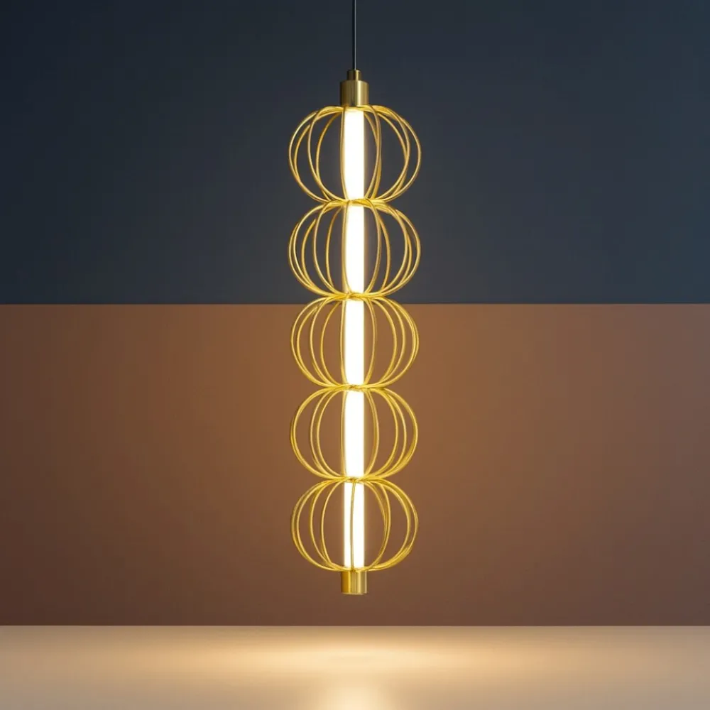 Lampade A Sospensione-Maytoni golden cage lampada a sospensione led 3000k design elegante