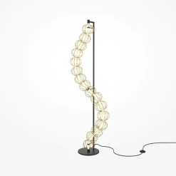 Lampade Da Terra-Maytoni golden cage lampada da terra oro led 3000k design originale per salotto