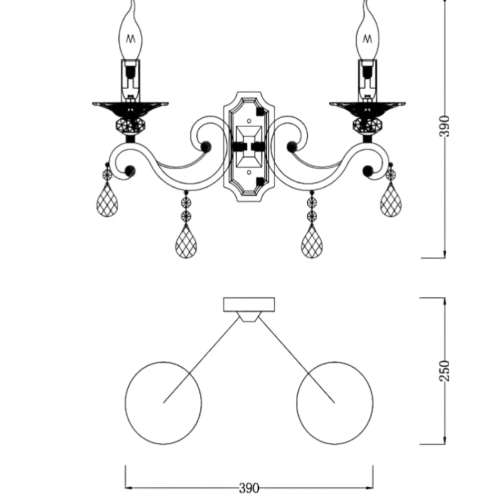 Applique Da Parete-Maytoni grace applique da parete effetto ferro battuto