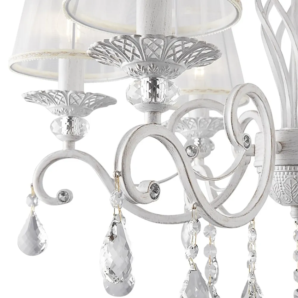 Lampadario Camera Da Letto-Maytoni grace lampadario camera da letto bianco con pendenti