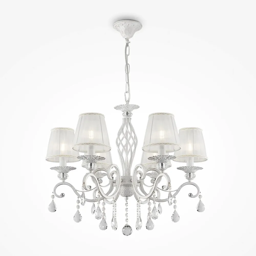 Lampadario Camera Da Letto-Maytoni grace lampadario camera da letto bianco con pendenti