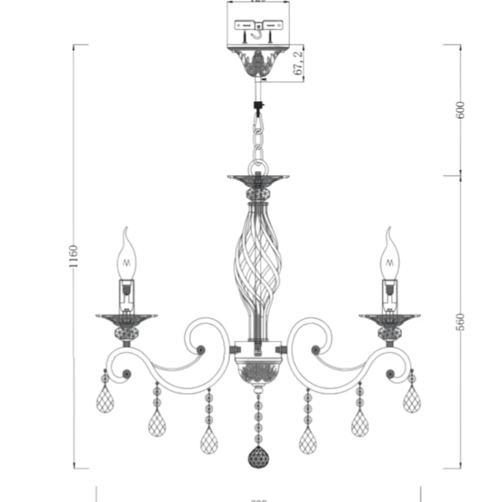 Lampadario Camera Da Letto-Maytoni grace lampadario con pendenti 6 luci