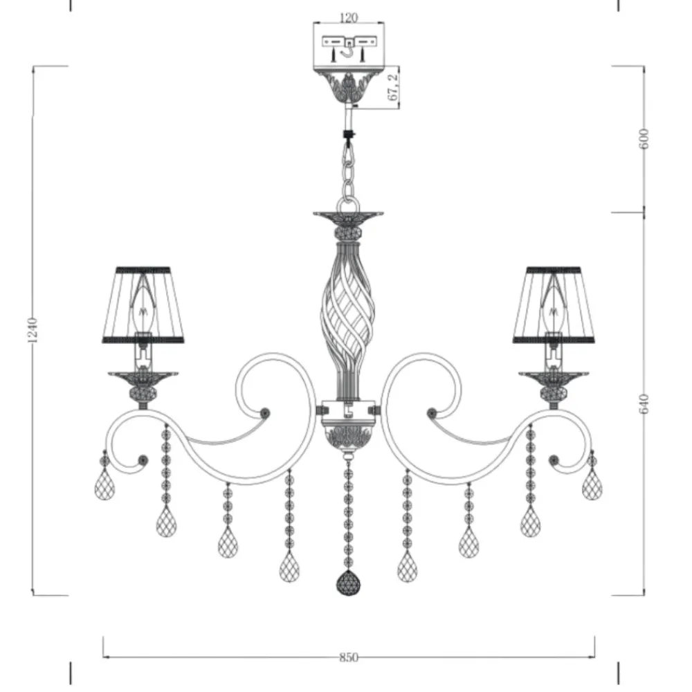 Lampadari Moderni-Maytoni grace lampadario per salone con pendenti