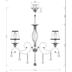 Lampadari Moderni-Maytoni grace lampadario per salone bianco anticato 8 luci