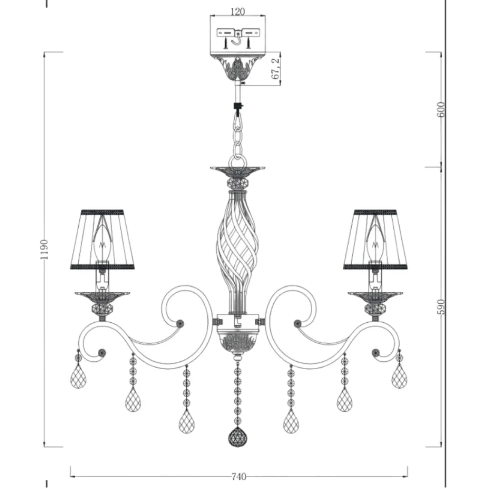 Lampadari Moderni-Maytoni grace lampadario per salone bianco anticato 8 luci