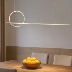 Lampadari Cucina-Maytoni halo lampadario cucina led da 2600k a 3500k colore oro