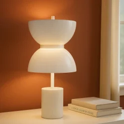 Lampade Da Tavolo-Maytoni kyoto lampada da tavolo bianca design moderno led 3000k