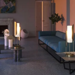 Lampade Da Tavolo-Maytoni lampada da tavolo cipresso oro ottone vetro bianco per salone
