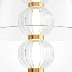Lampade Da Tavolo-Maytoni lampada da tavolo moderna amulet bianca oro led 10w 3000k