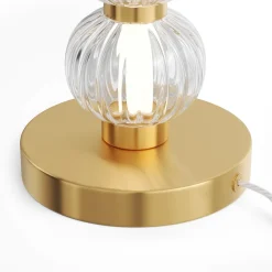 Lampade Da Tavolo-Maytoni lampada da tavolo moderna amulet bianca oro led 10w 3000k