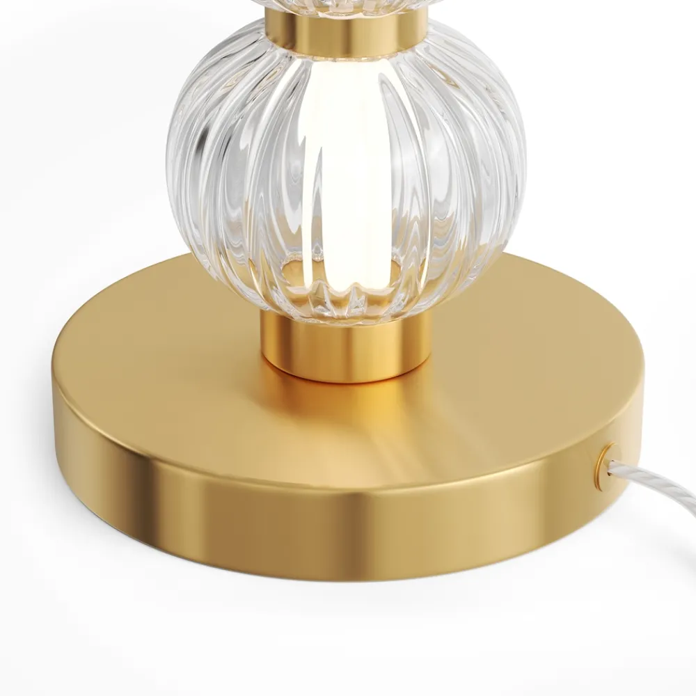 Lampade Da Tavolo-Maytoni lampada da tavolo moderna amulet bianca oro led 10w 3000k