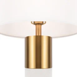 Lampade Da Tavolo-Maytoni lampada da tavolo moderna paralume bianca e oro in tessuto per salotto